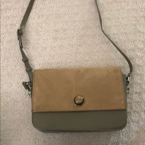 Zara hunter green suede top flap bag